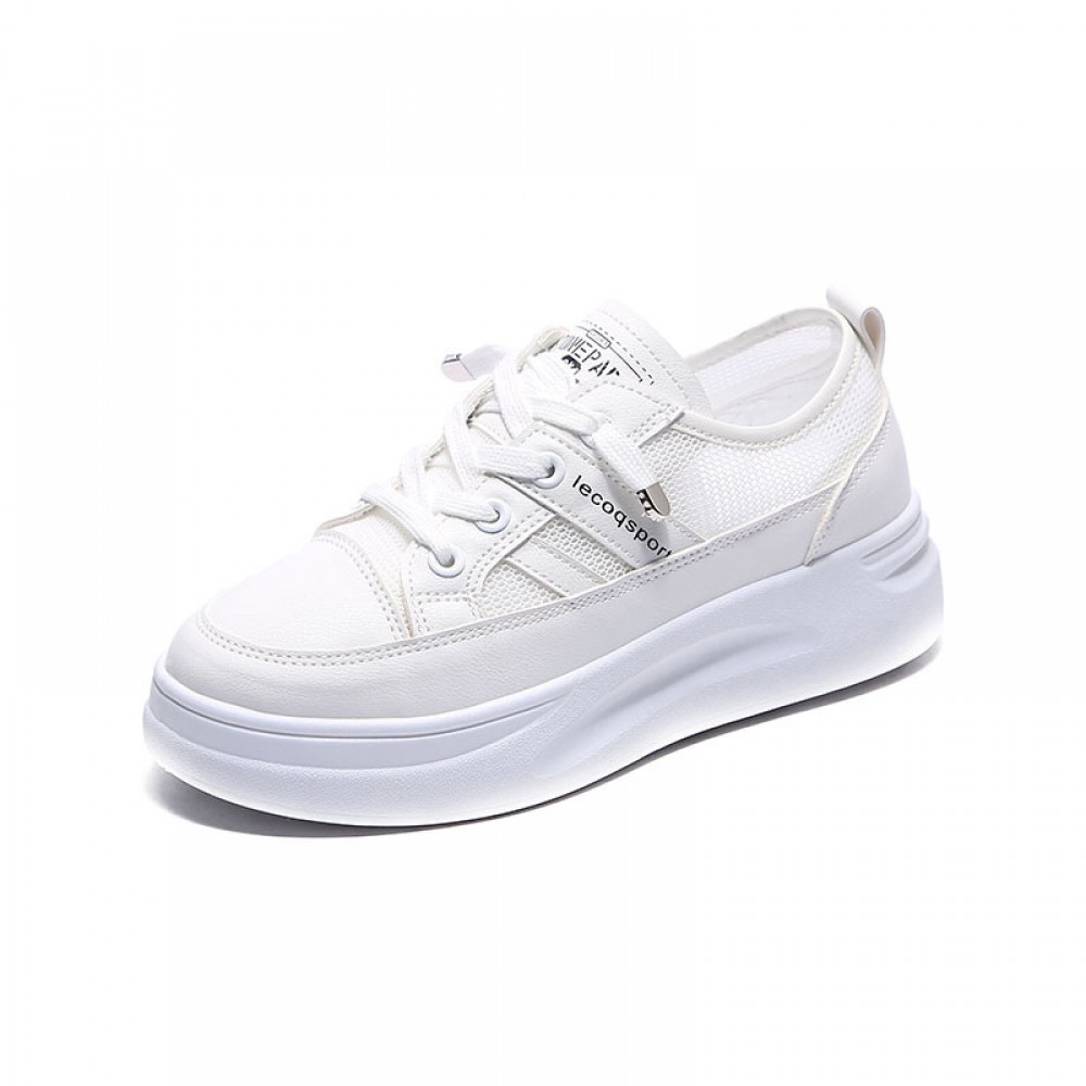 White Shoes Women Spring New Thick-Soled Increased Student Board Shoes Platform Shoes